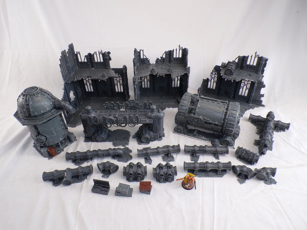 Imperialis Scenery - including Ruins , Promethium Relay Pipes , Thermic Plasma Regulators