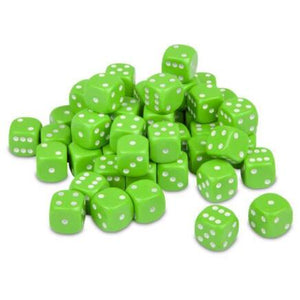 12mm Opaque Lime Green Dice D6 x 50
