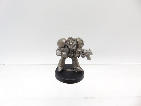 Space Marine with Bionic Eyes and Bolter