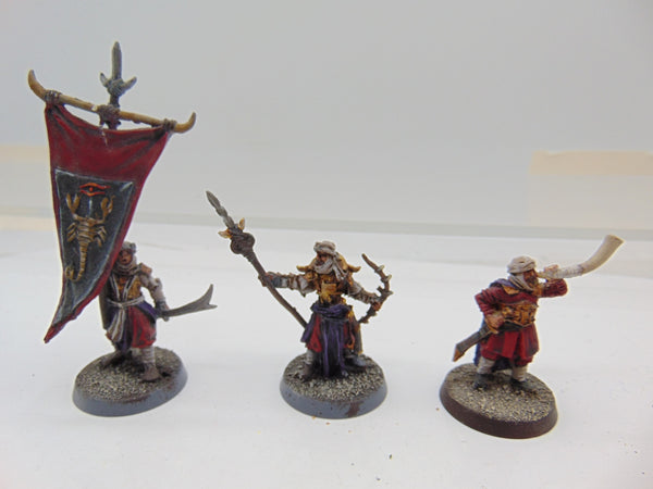 Haradrim Captain Warrior with War Horn and  Banner Bearer,