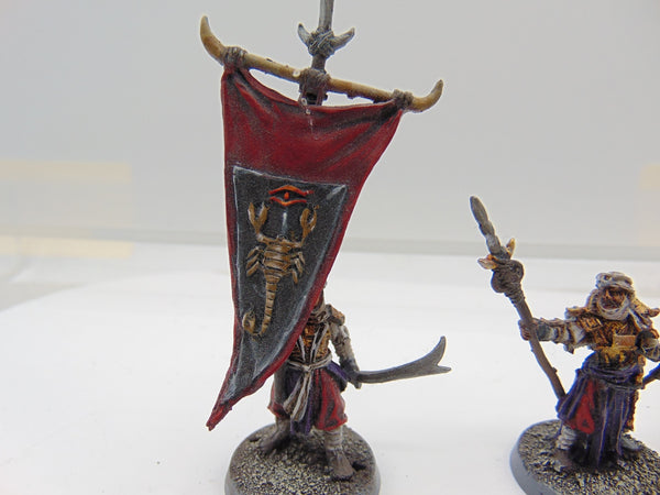 Haradrim Captain Warrior with War Horn and  Banner Bearer,