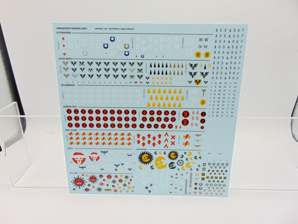 Armageddon Transfer Sheet