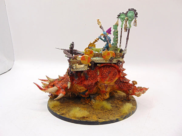 Skink Priest on Stegadon