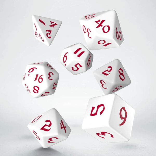 Classic Runic White & Red Dice Set (7) - SCLR26