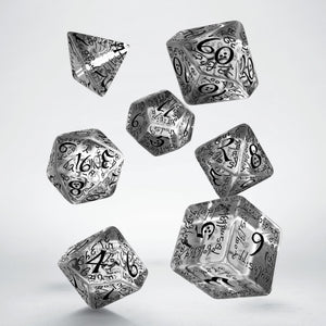 Elvish Translucent & Black Dice Set (7)
