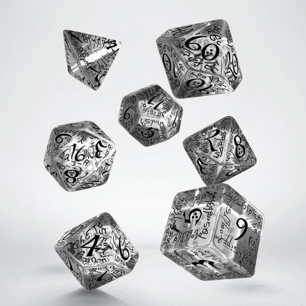 Elvish Translucent & Black Dice Set (7)