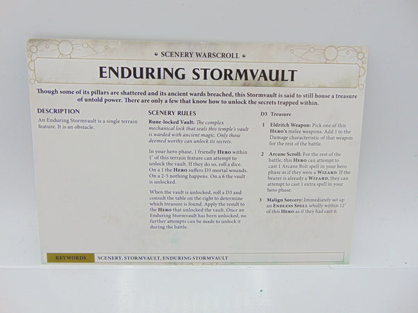 Enduring Stormvault Warscroll Card