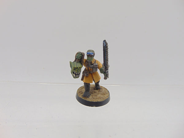 Steel Legion Sergeant with Chainsword Ork Head