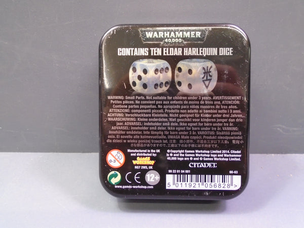 Empty Harlequin Dice Tin
