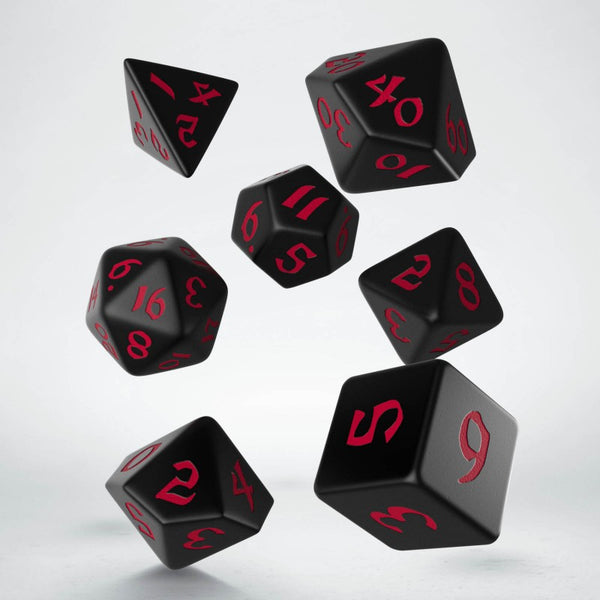 Classic Runic Black & Red Dice Set (7)