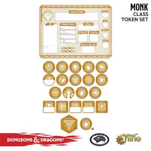 D&D - Monk Token Set (Player Board & 23 tokens)